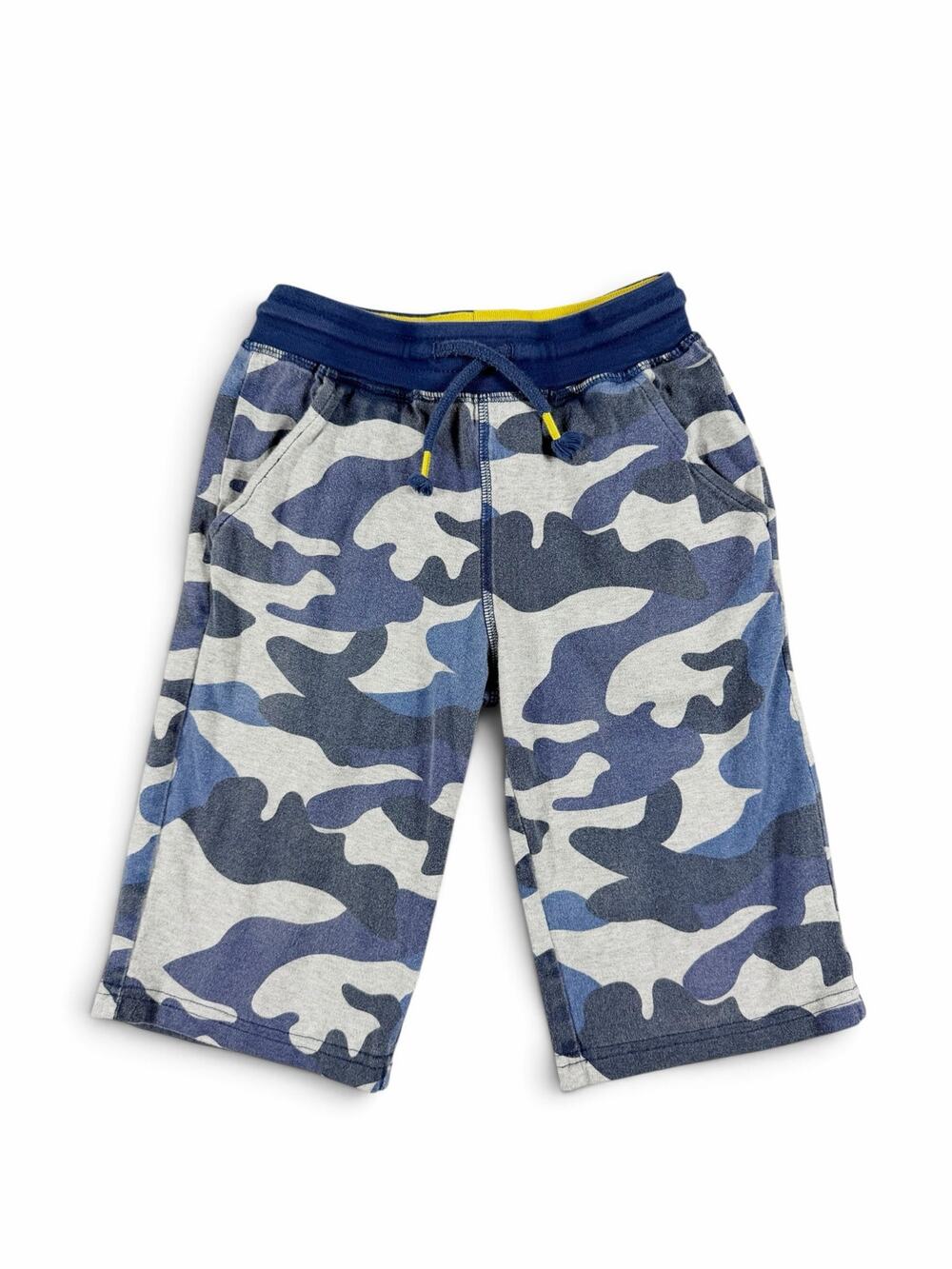 Mini Boden Camo Jersey Baggies Shorts Blue Gray Boys Size 8
